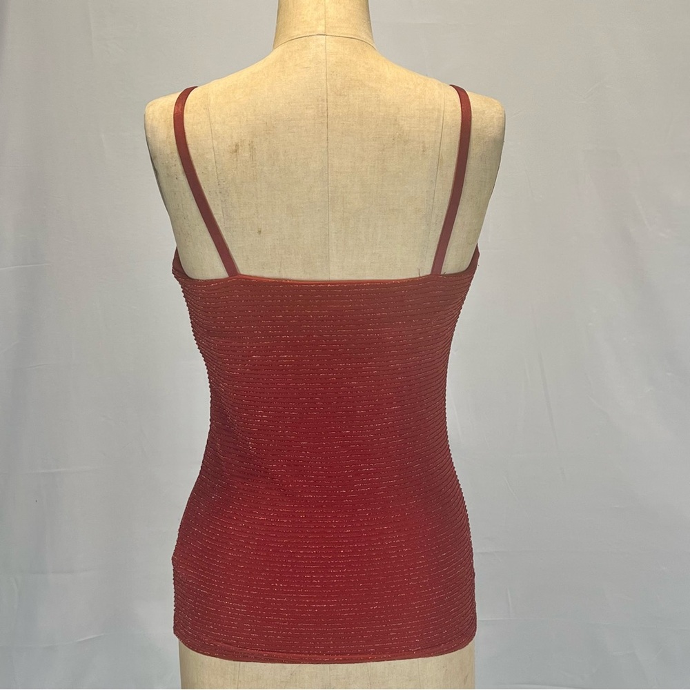 Express One Eleven metallic sparkly tank top scoop v neck stretchy basic staple - Picture 5 of 10